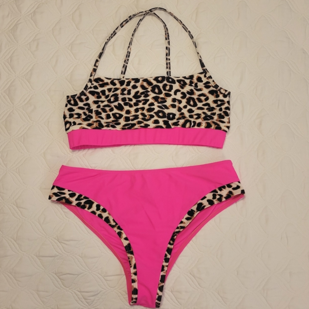 Leopard & Hot Pink Bikini